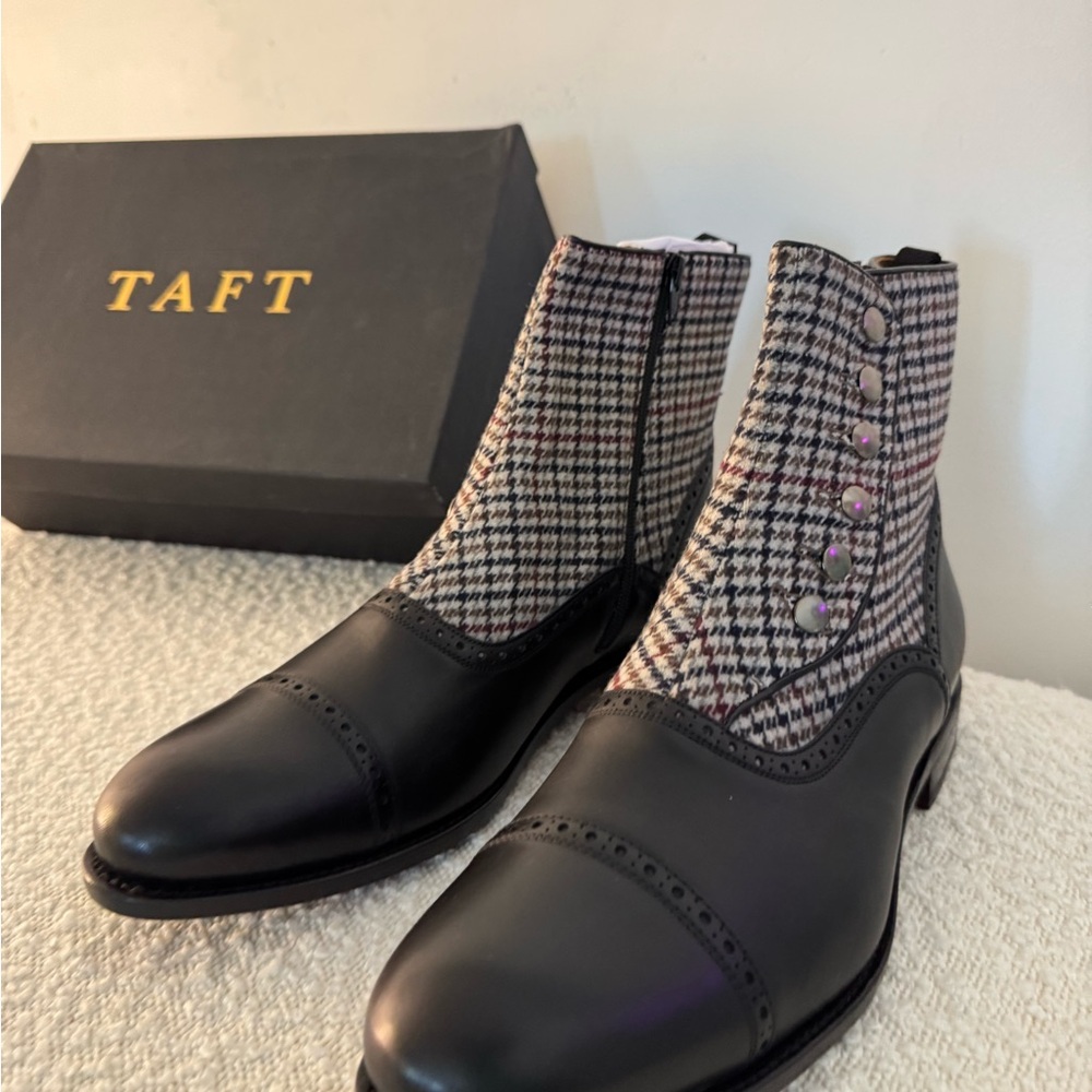 Taft Jack Boots Houndstooth Wool & Leather |Size 13| Made in Spain | Never Worn - Picture 9 of 9